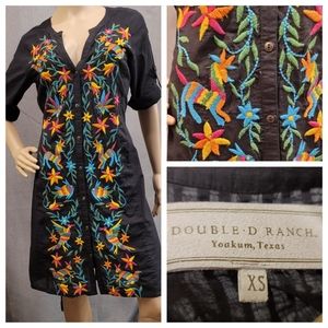 Double D Ranch Dress XS Black Button Up Front